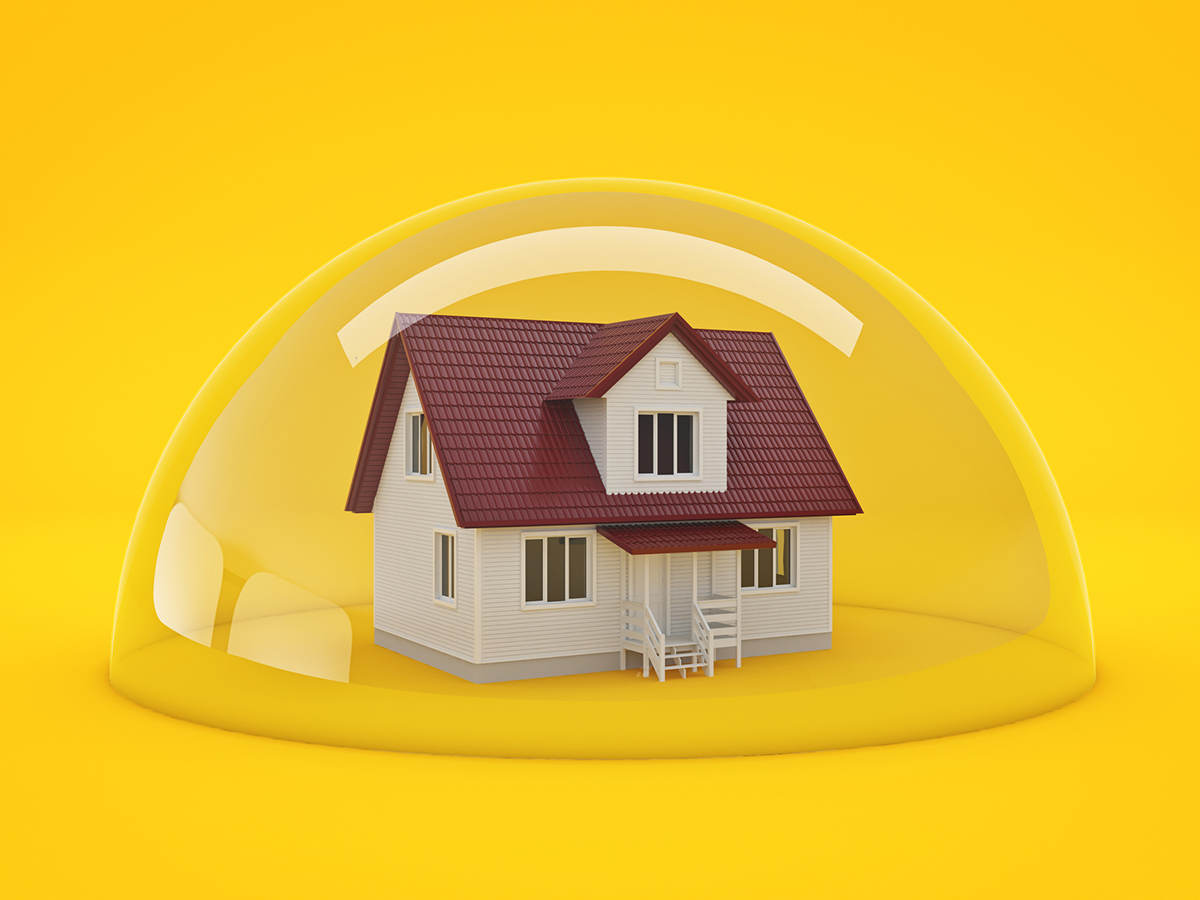 House under shield